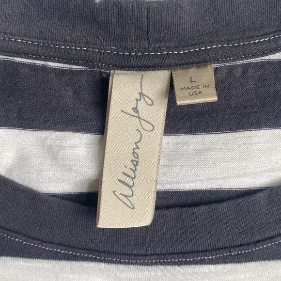 Allison Joy. Size large. Flutter sleeve, black and white striped top. - Picture 2 of 5